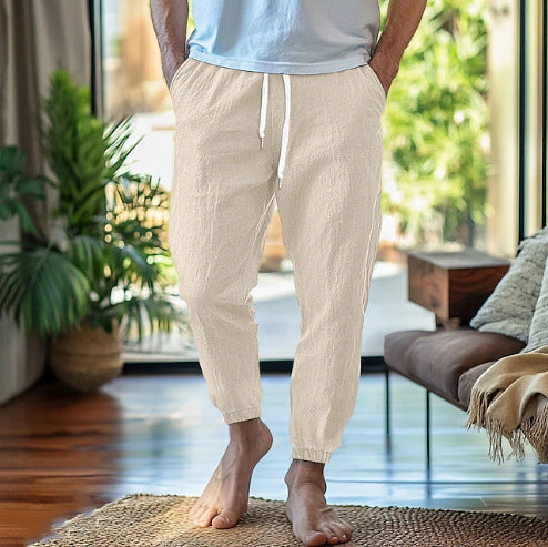 Men's airy casual jogging pants with elastic waistband and side pockets Lisslune