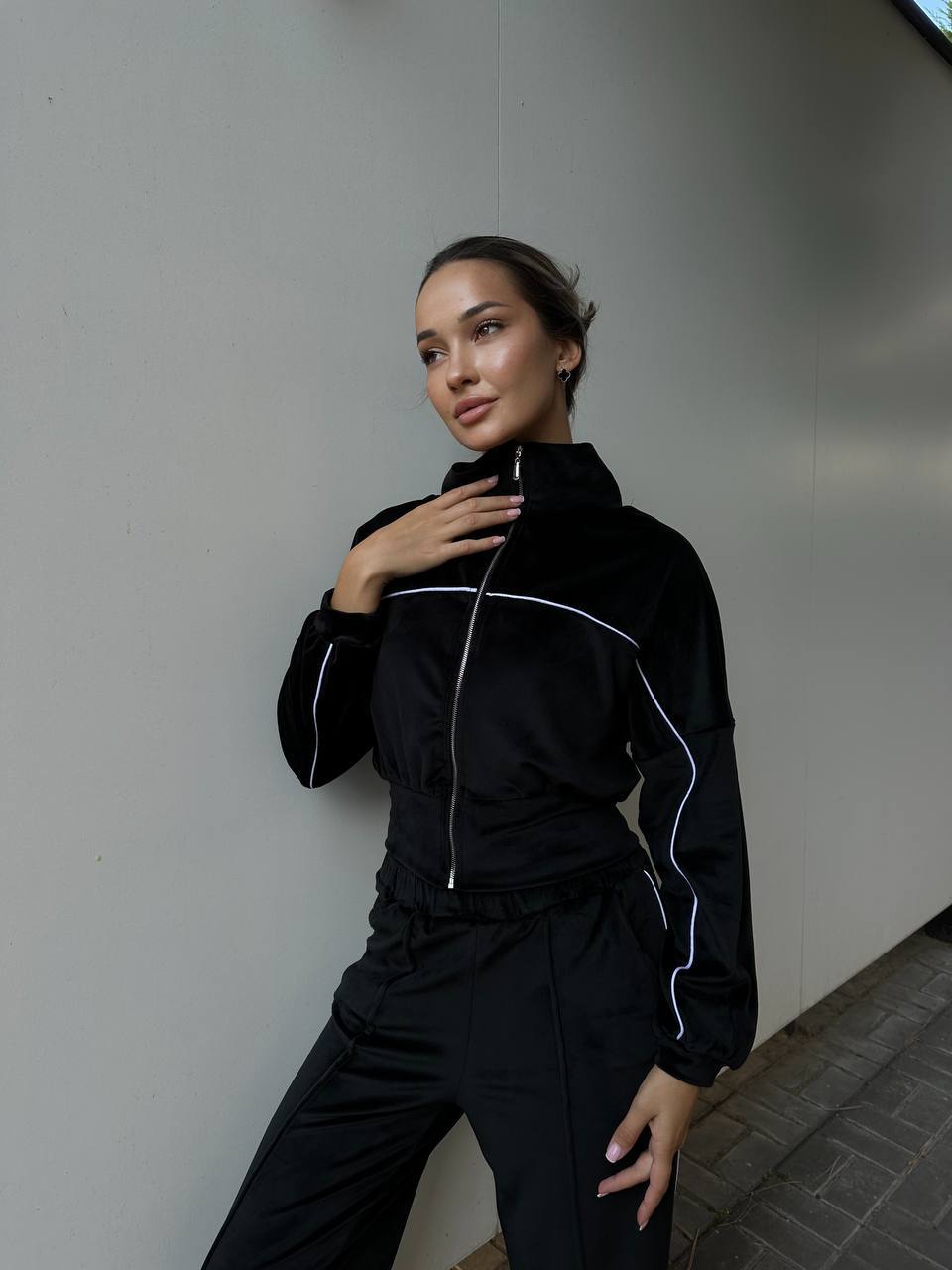 Women Sporty Fleece Loungewear Set with Short Jacket and Comfortable Pants Lisslune