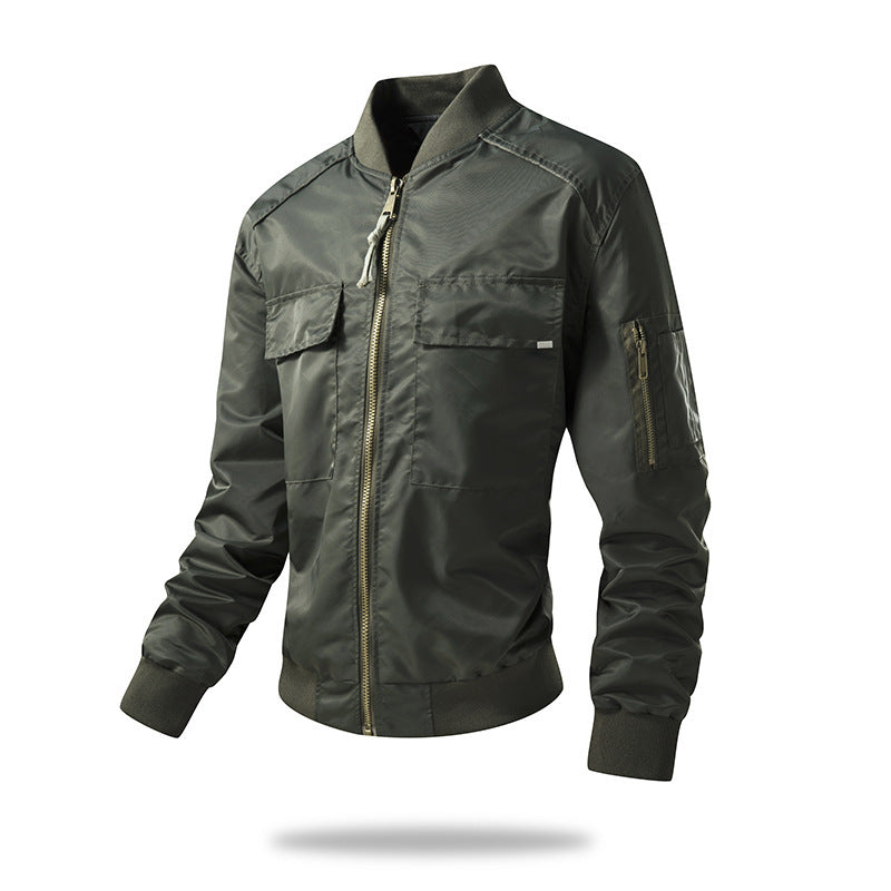 Men's lightweight military jacket with practical zip pockets Lisslune