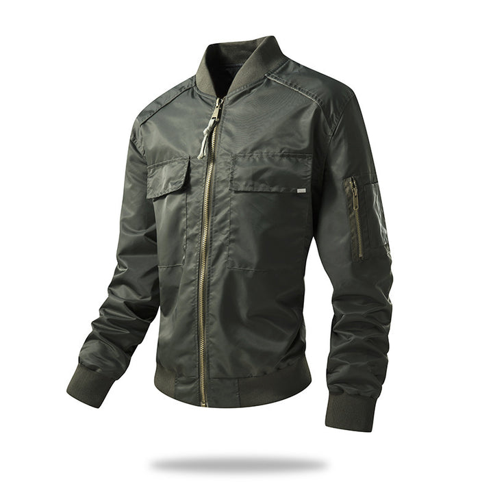 Men's lightweight military jacket with practical zip pockets Lisslune