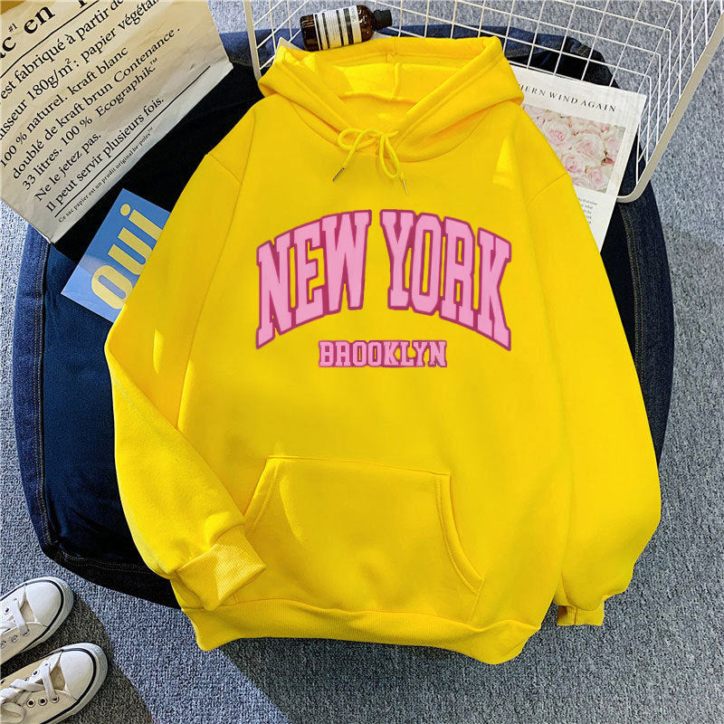 Women's hoodie with trendy New York Brooklyn print Lisslune