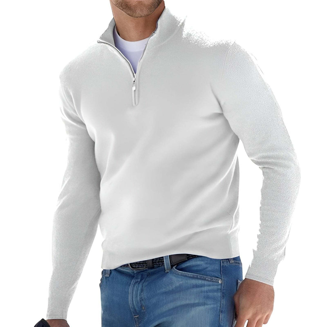 Men's pullover with stand-up collar and zipper Lisslune