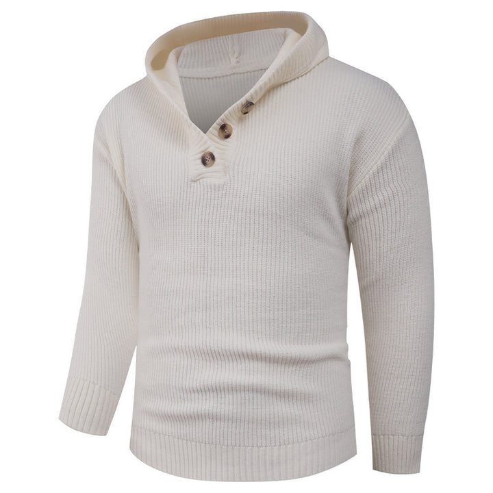 Men's pullover with shawl collar and wooden buttons Lisslune