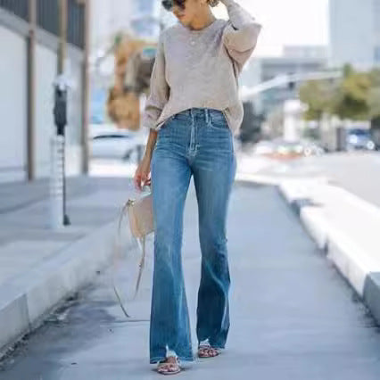 Damen zeitlose Jeans im modernen Schnitt mit cropped Bein Lisslune