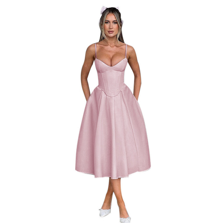 Women's Elegant Maxi Dress with Fitted Bodice and Flowing Skirt Lune London