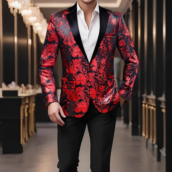 Men's extravagant sequin blazer with floral design Lisslune