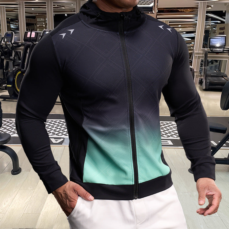 Men's Sporty Training Jacket with Practical Hood Lisslune