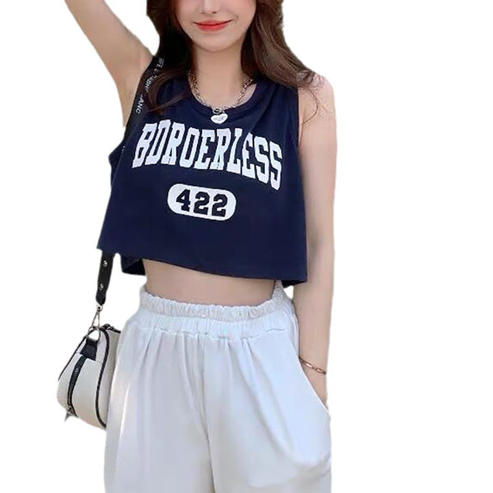 Women's casual crop top with creative lettering and comfortable materials Lisslune