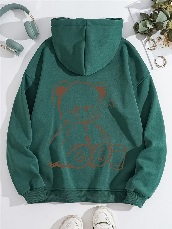 Women's Hoodie with Casual Bear Design Lisslune