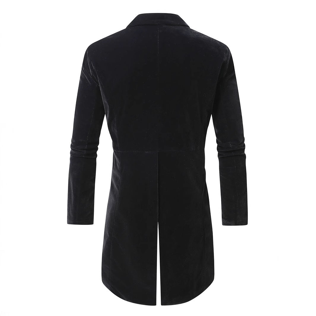 Men's shimmering velvet blazer with satin collar section Lisslune