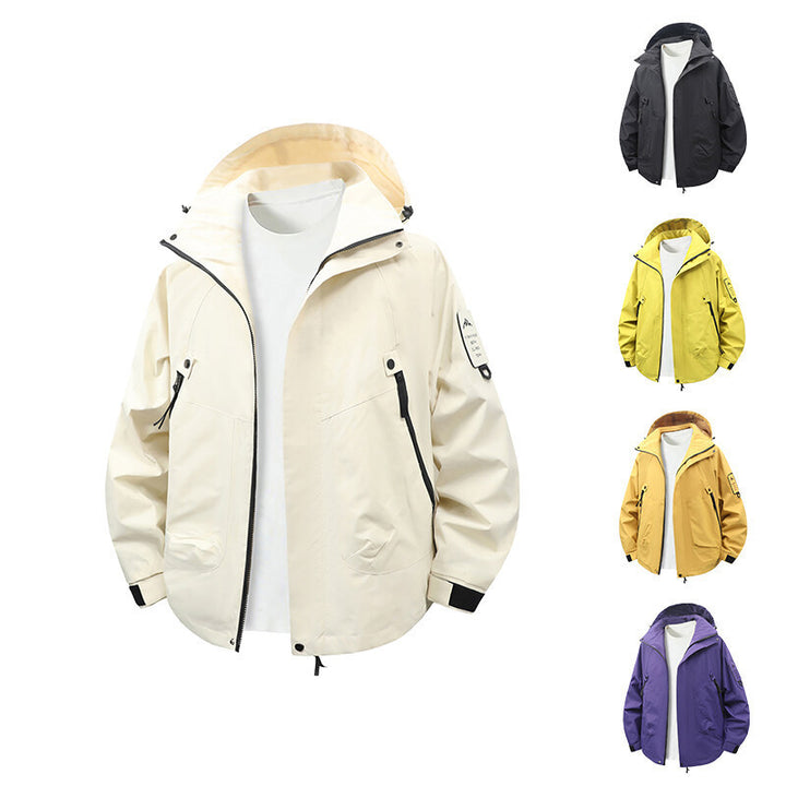 Men's functional and water-repellent outdoor jacket with adjustable hood collar Lisslune