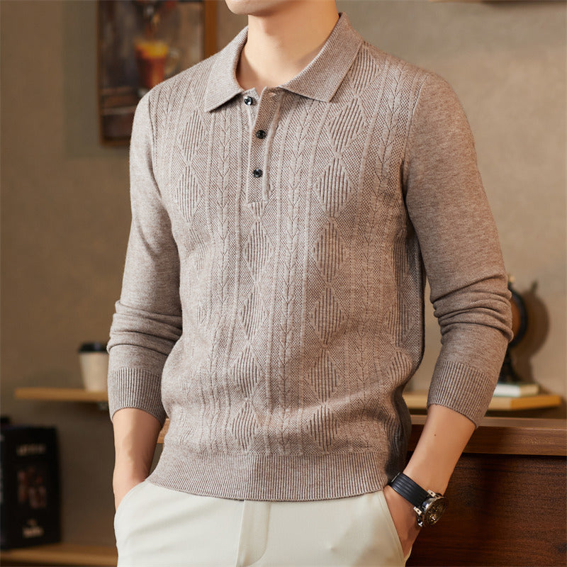 Men's Fashionable Knitted Sweater with Sophisticated Diamond Pattern Lisslune