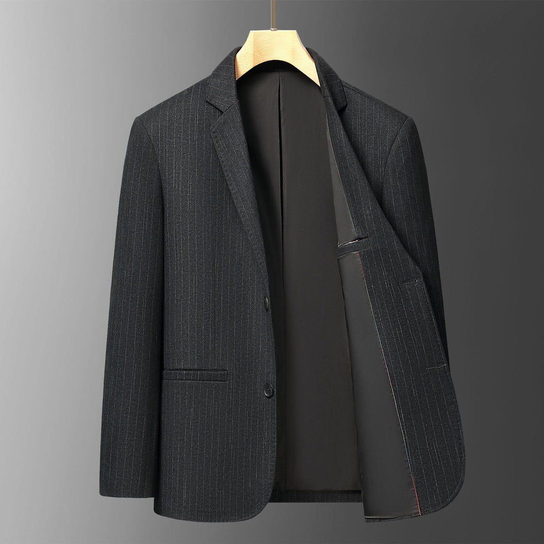 Men's Elegant Blazer with Fine Stripe Pattern and High-Quality Workmanship Lisslune