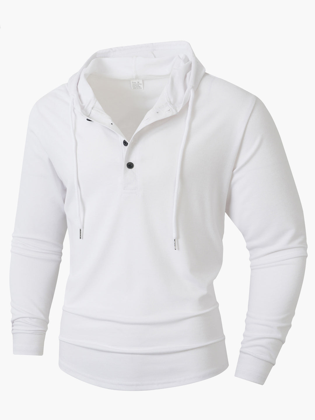Men's casual long-sleeve hoodie with comfortable button placket and stylish drawstrings Lisslune