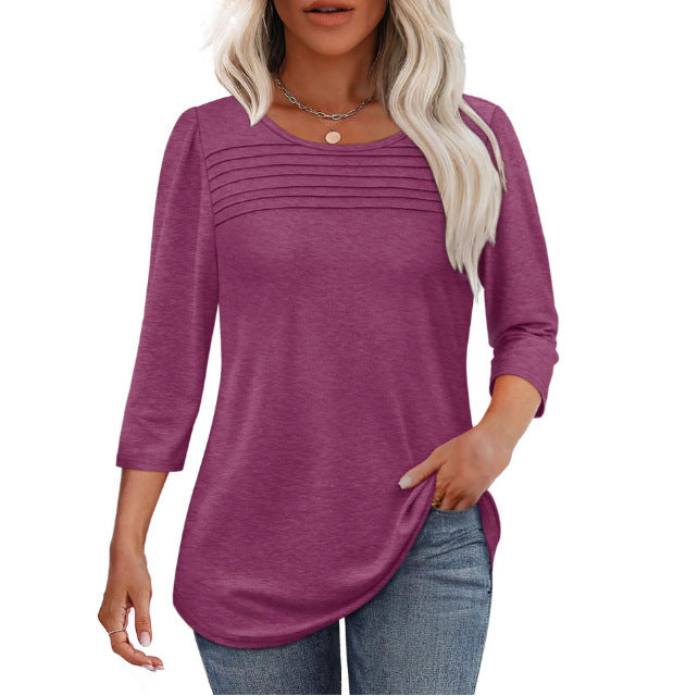 Women’s long sleeve shirt with pleat details Lisslune