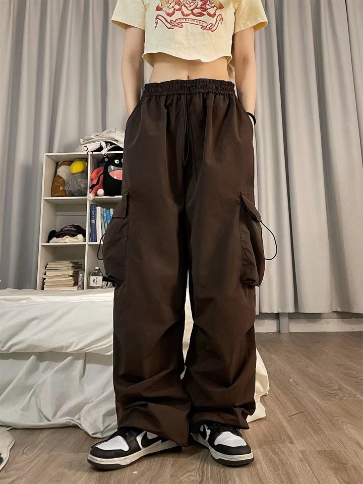 Women's cargo pants with practical side pockets and elastic waistband Lisslune 1775573717