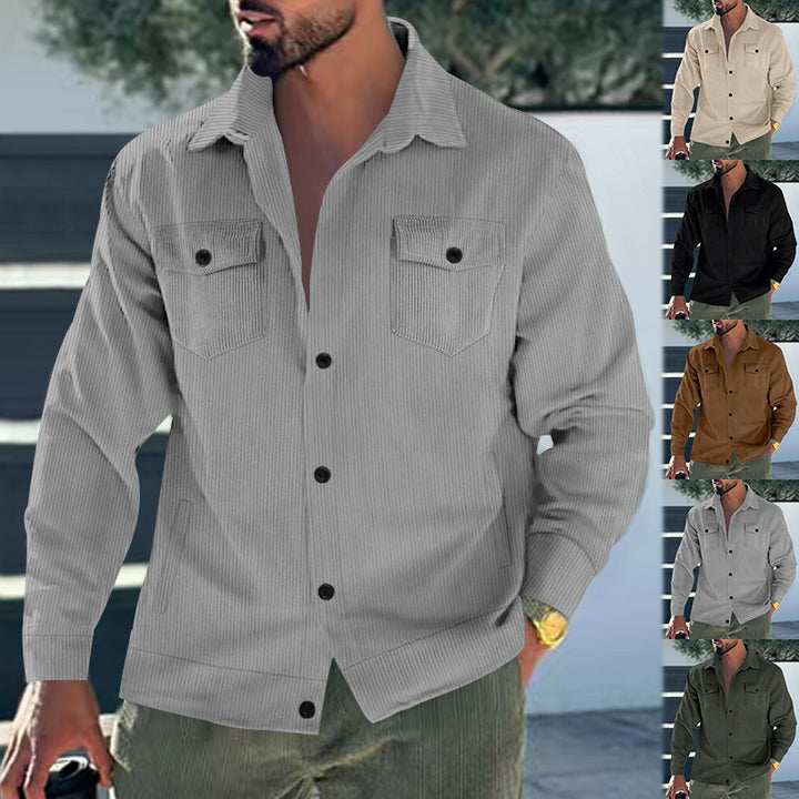 Men's jacket in vintage style with practical pockets and textured design Lisslune