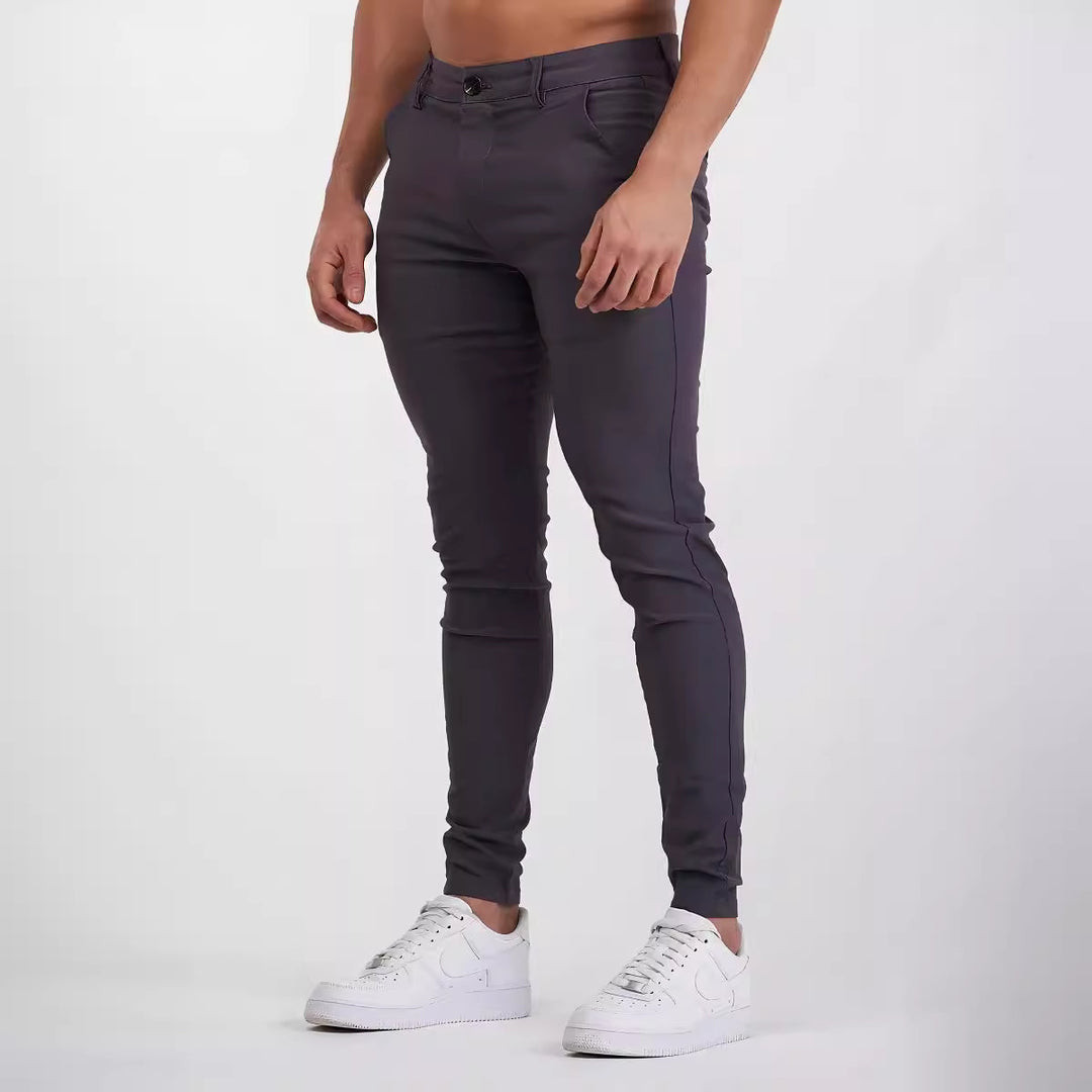 Men's Slim-Fit Chino Pants with Stretch Content Lisslune