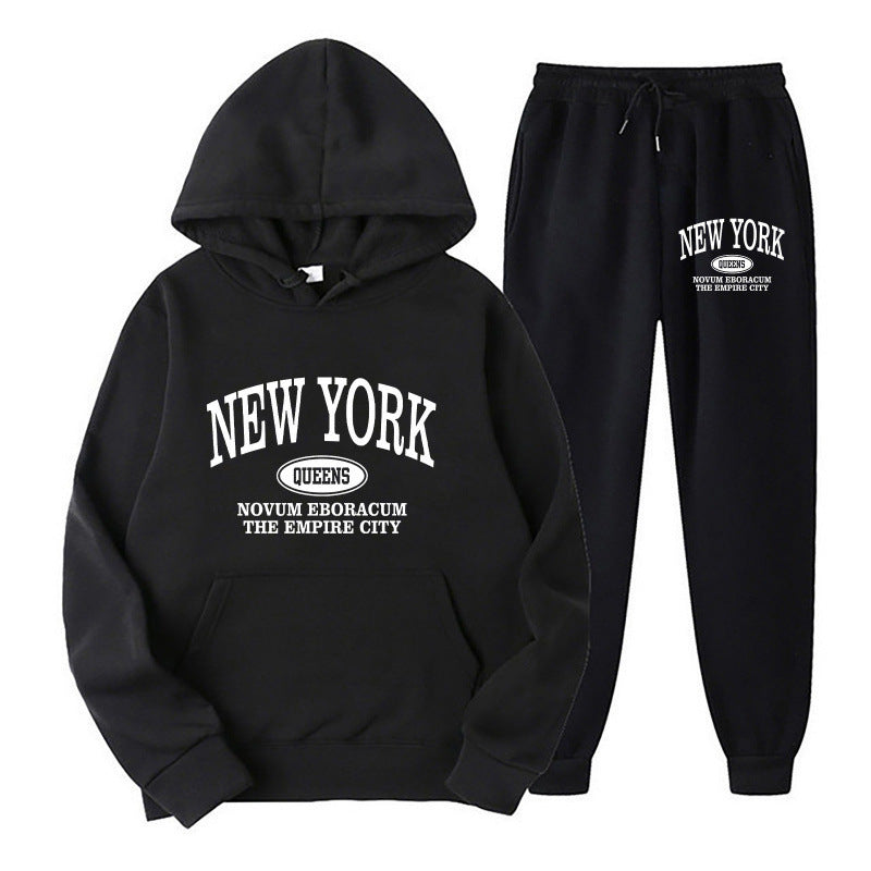 Women's hoodie set with versatile lettering and comfortable pockets Lisslune