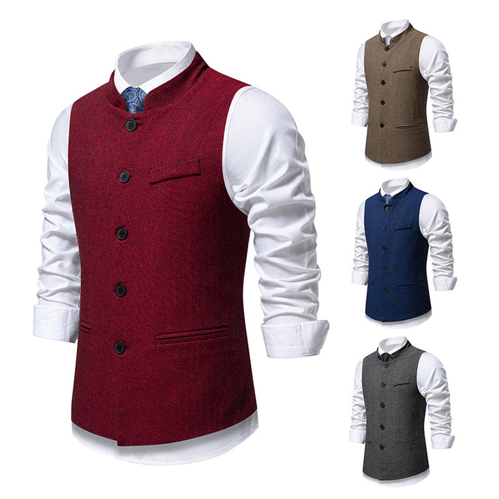 Men's elegant vest with classic design and textured fabric Lisslune
