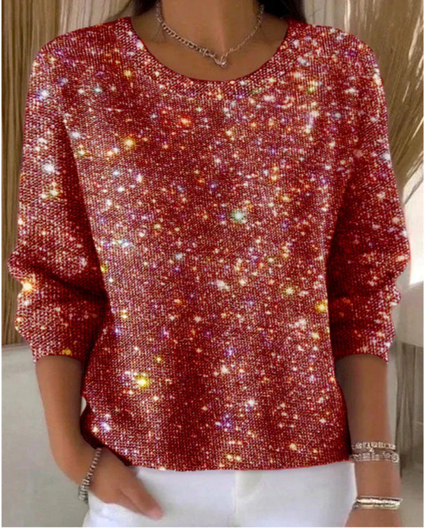 Women’s glitter sweater with round neck and casual fit Lisslune