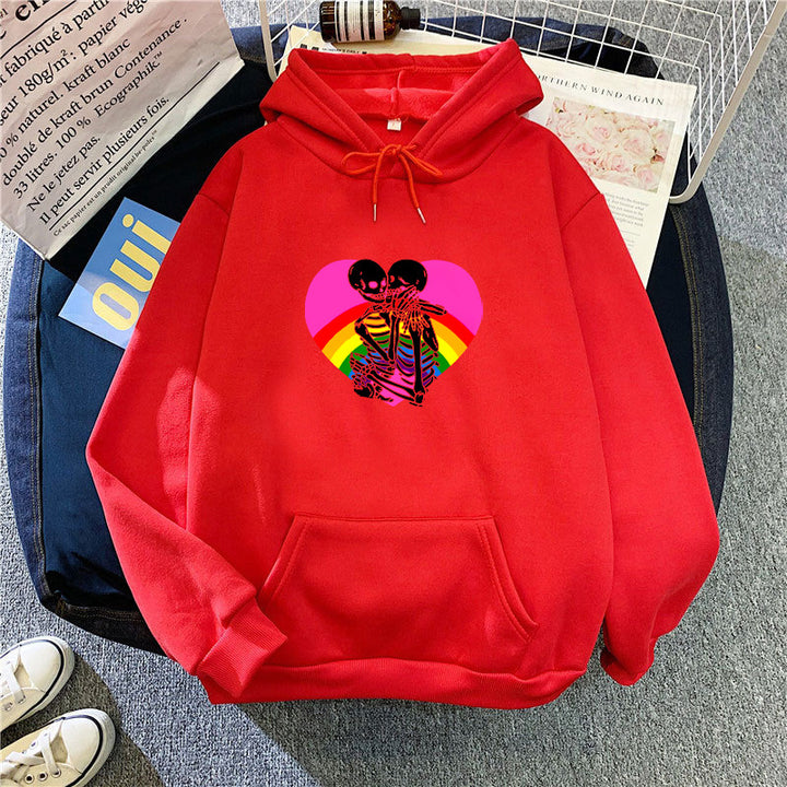Ladies hoodie with colorful love motif Lisslune