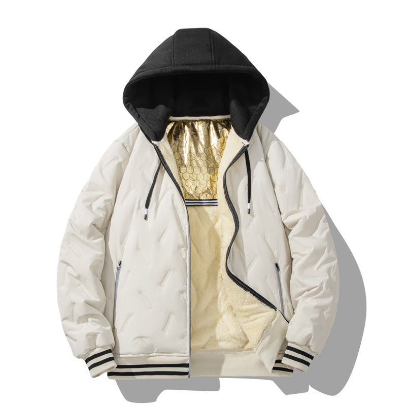 Men's padded and lined urban jacket with high collar Lisslune