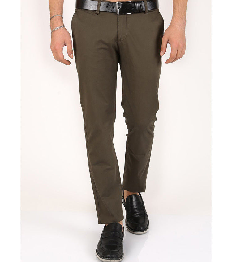 Men's Classic Chino Pants with Slim Fit and Elastic Waistband Lisslune