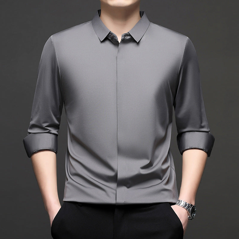 Men's Elegant Long Sleeve Shirt with Modern Cut and Breathable Surface Lisslune
