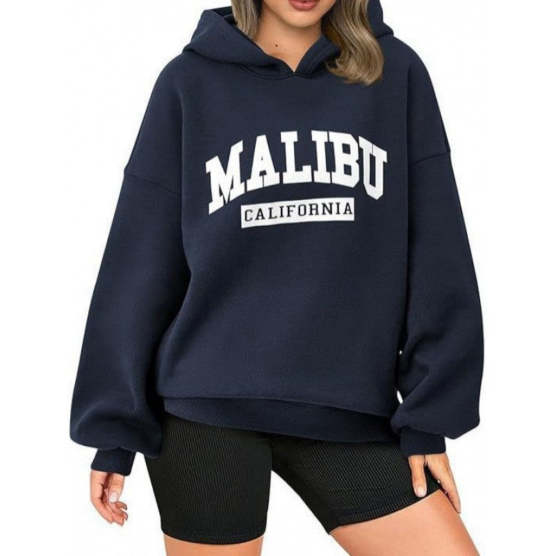 Women's casual hoodie with oversized cut and eye-catching print Lisslune