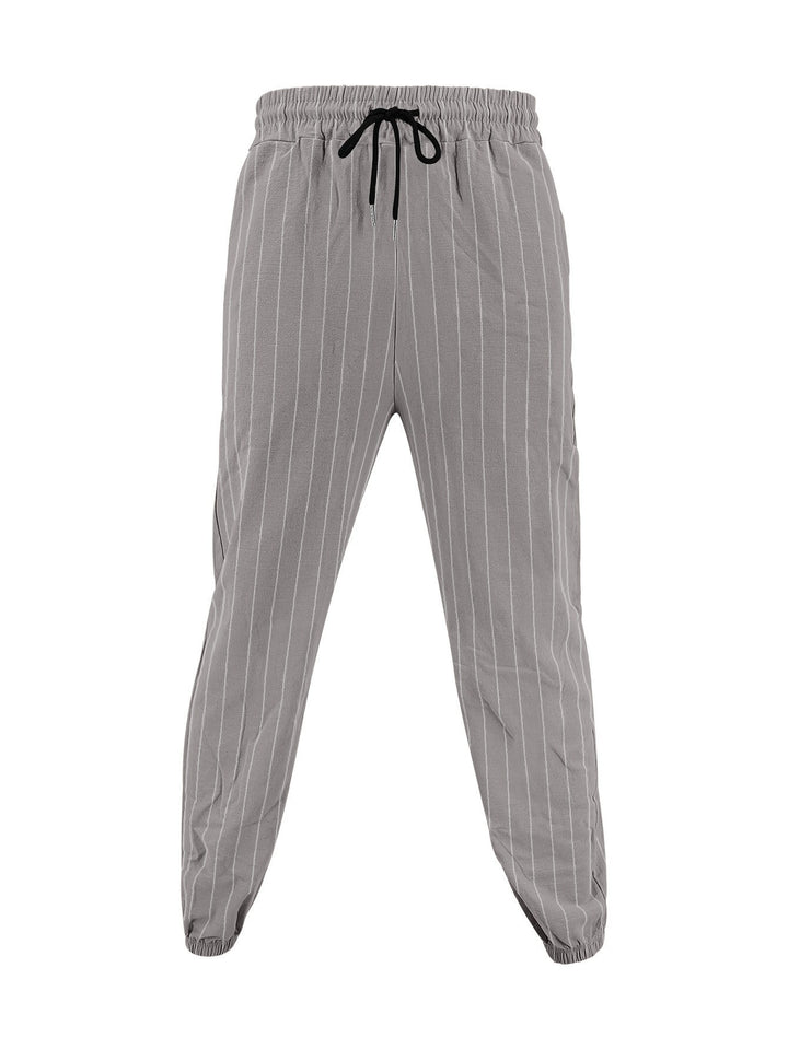 Men's elegant leisure pants with elastic waistband and side stripes Lisslune