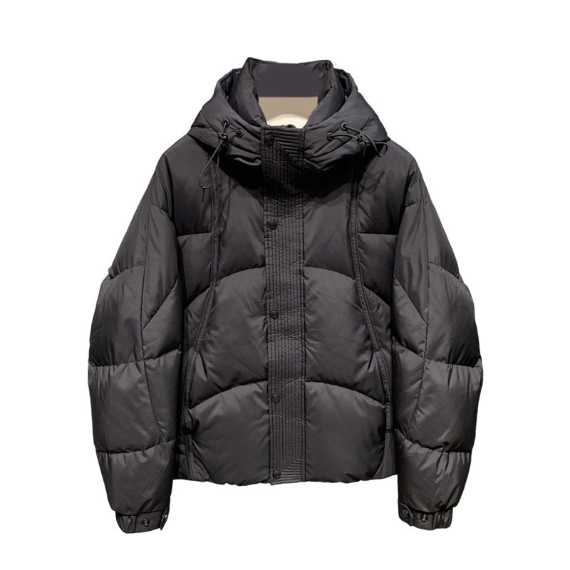 Men's Padded Jacket with Adjustable Hood Design Lisslune