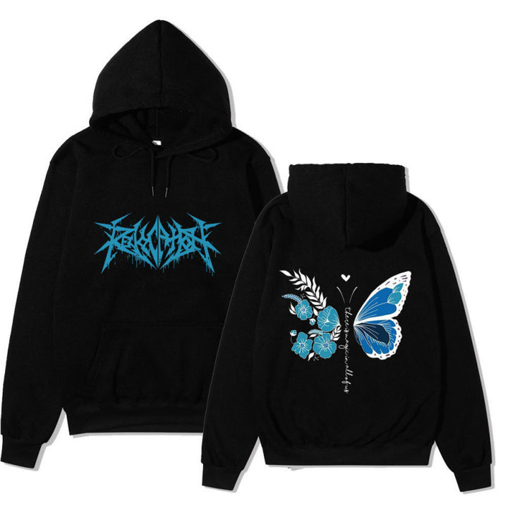 Women's hoodie with unique butterfly and flower motif Lisslune