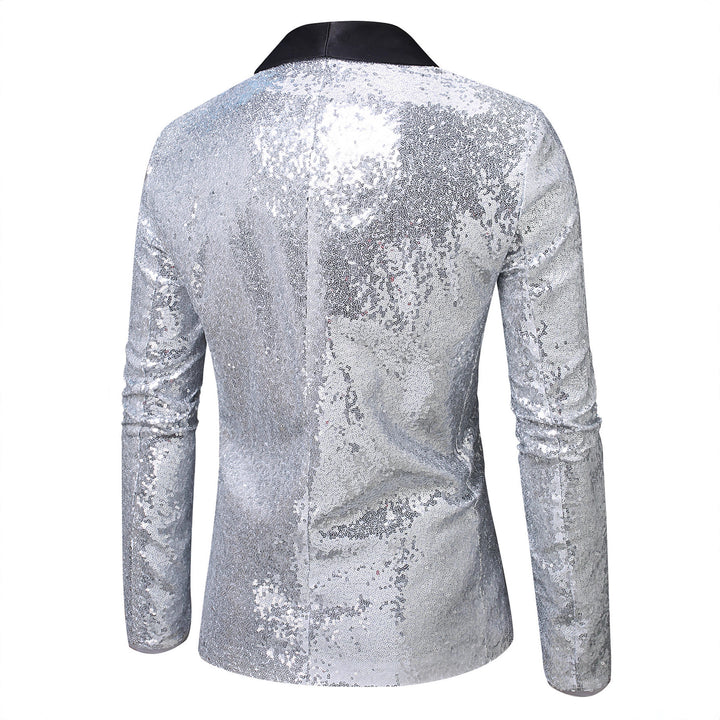 Men's elegant sequin blazer with shiny lapel Lisslune