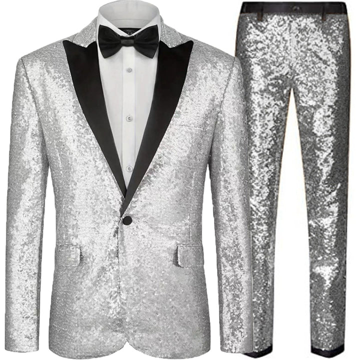 Men's Shimmering Sequin Suit Set Lisslune