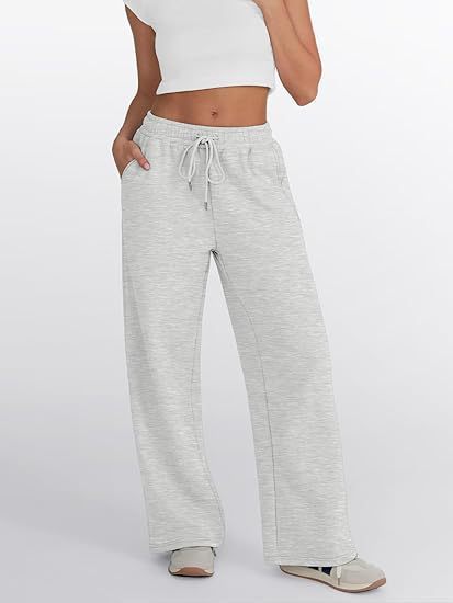 Women's loose leisure pants with elastic waistband and functional side pockets Lisslune