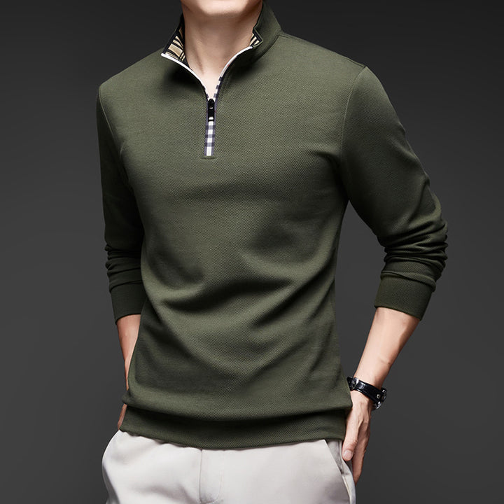 Men's Sweat Pullover with High-Quality Zipper and Modern Collar Lisslune