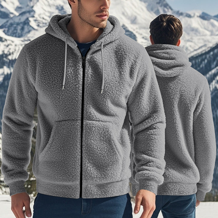 Men's fleece hoodie with soft material and practical pockets Lisslune