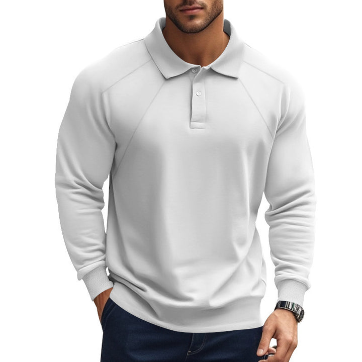 Men's Long Sleeve Polo Shirt with Characteristic Raglan Cut Lisslune