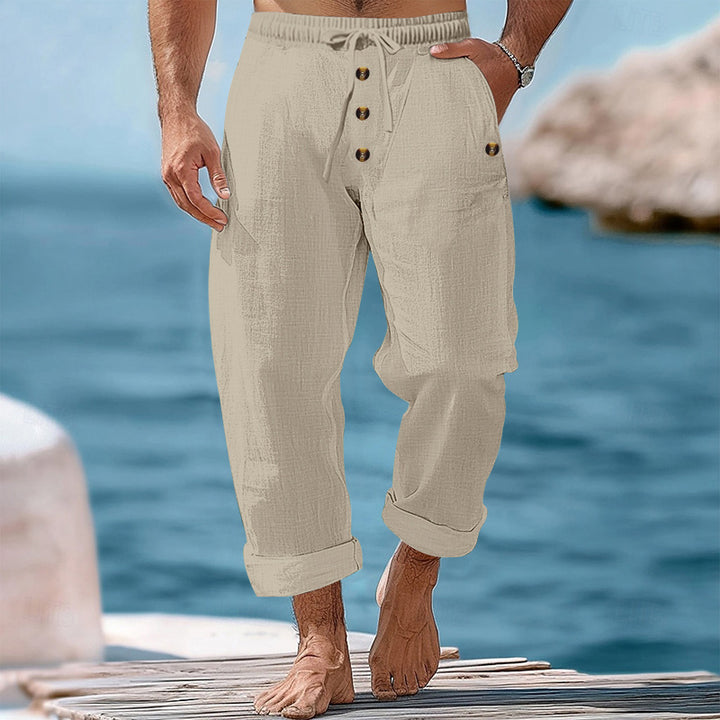 Men's loose beach pants with adjustable drawstring and practical side pockets Lisslune