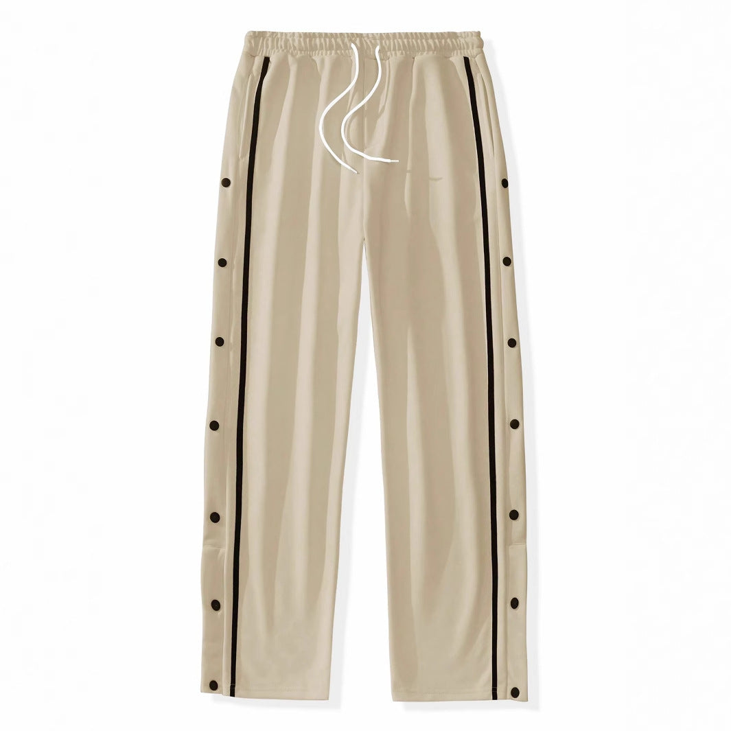 Men's sporty training pants with snap button details and elastic waistband Lisslune
