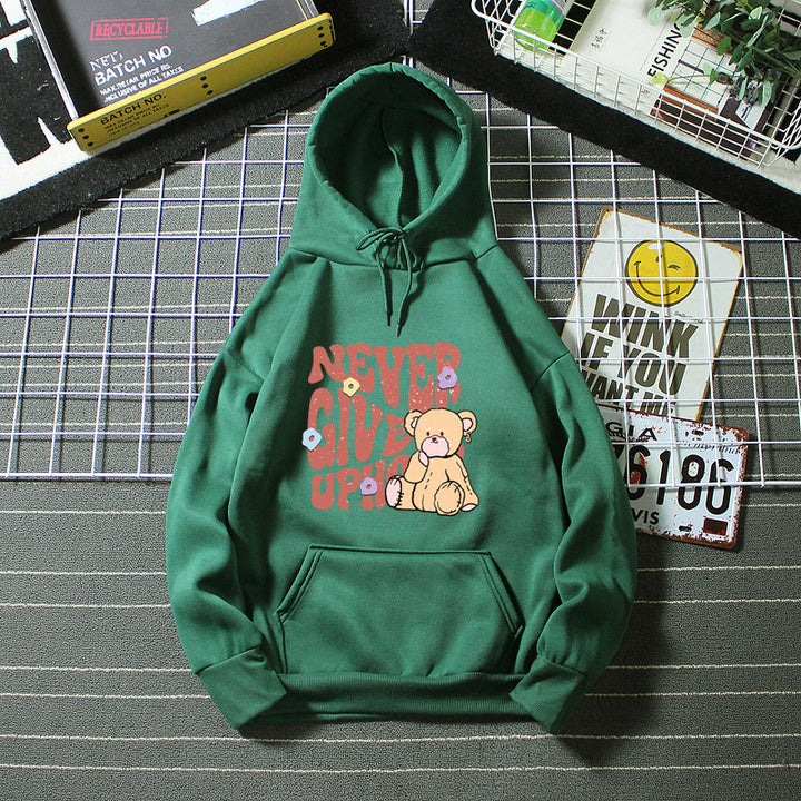 Women's hoodie with motivational bear design Lisslune