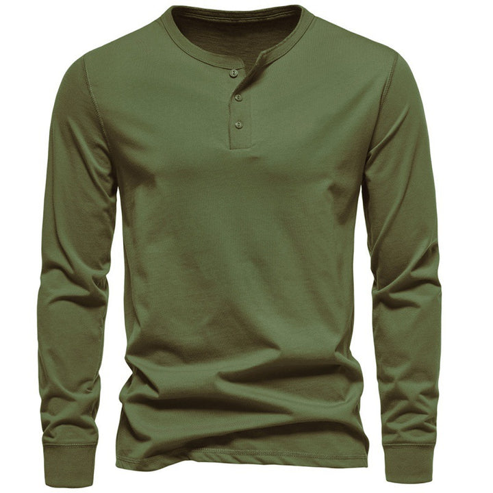 Men's Long Sleeve Shirt with Button Closure and Modern Design Lisslune