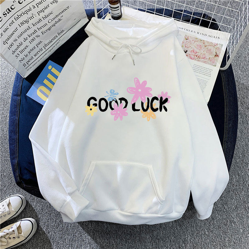 Women's hoodie with cheerful design and printed lettering Lisslune