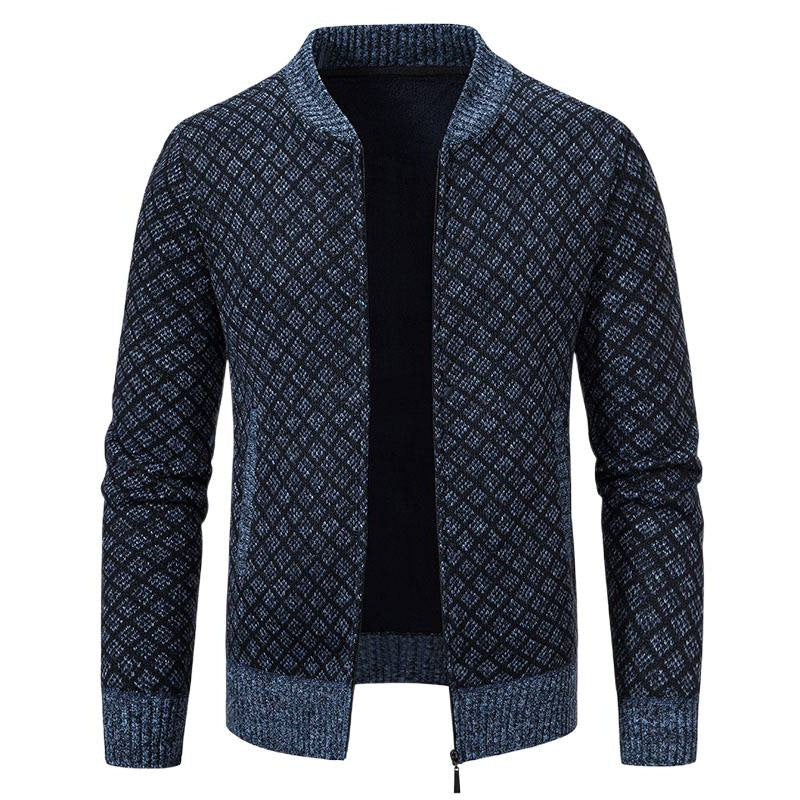 Men's cardigan with modern zip closure and textured design Lisslune