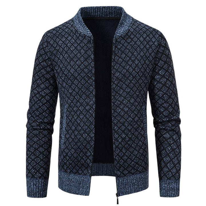 Men's cardigan with modern zip closure and textured design Lisslune