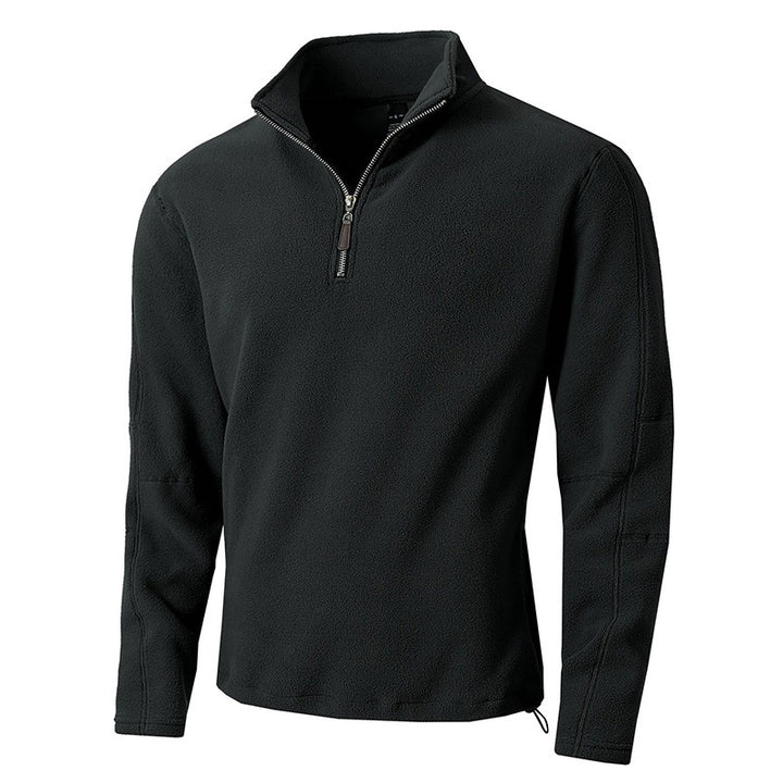 Men's fleece pullover with half-length zipper and stand-up collar Lisslune