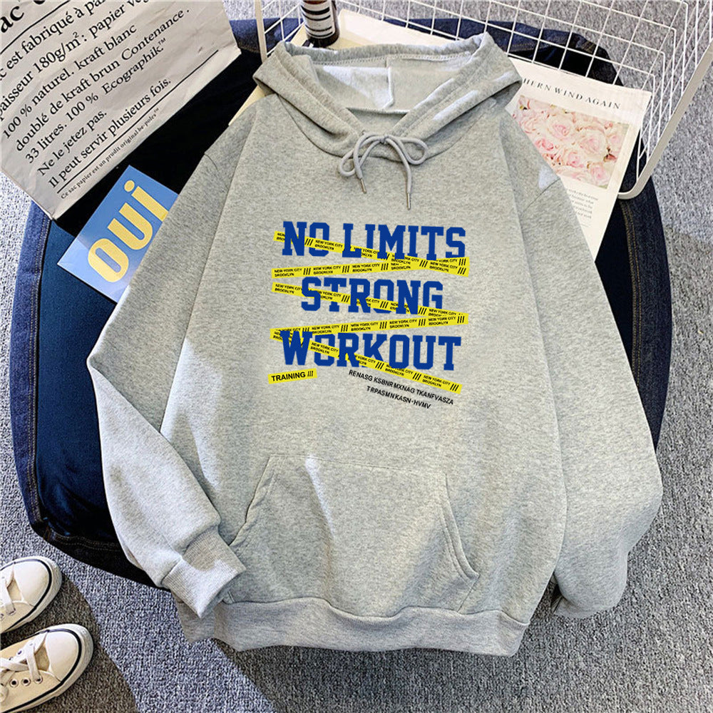 Women's Sporty Hoodie with Motivational Training Print Lisslune