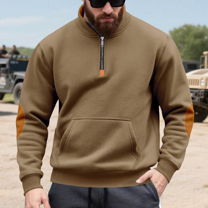 Men's hoodie with fashionable stand-up collar and contrast details Lisslune