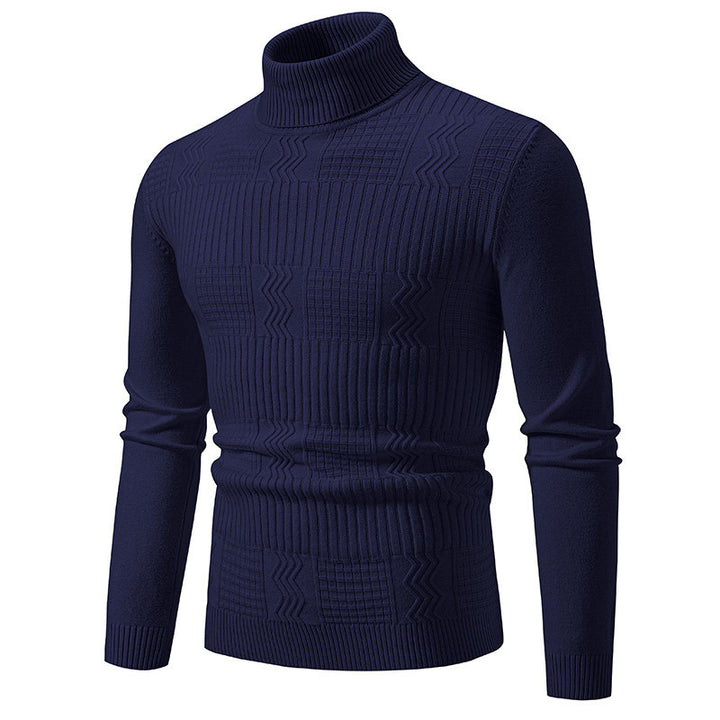 Men's elegant turtleneck sweater with textured design Lisslune